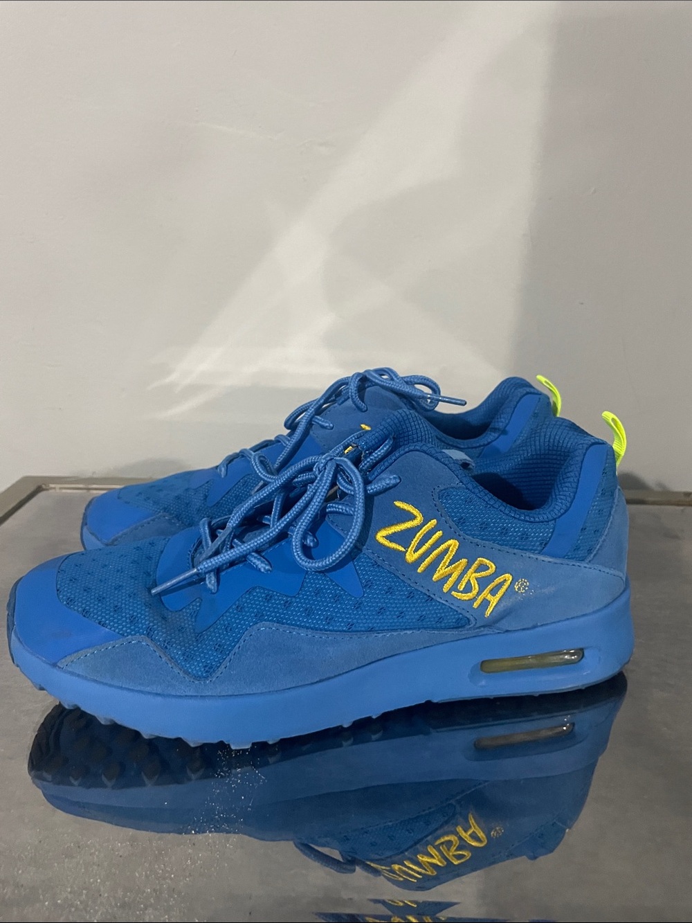 Zumba Fitness Blue Sneakers with Yellow Accents